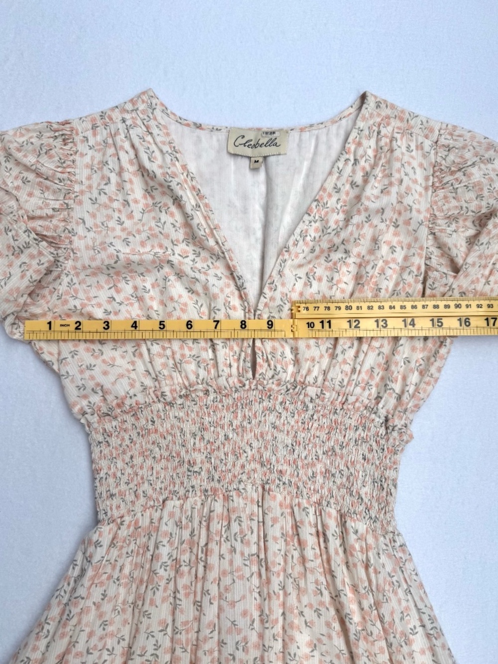 Cleobella Sadie Ditzy Floral Smocked Puff Sleeve Mini Dress REVOLVE Size M - Picture 15 of 16